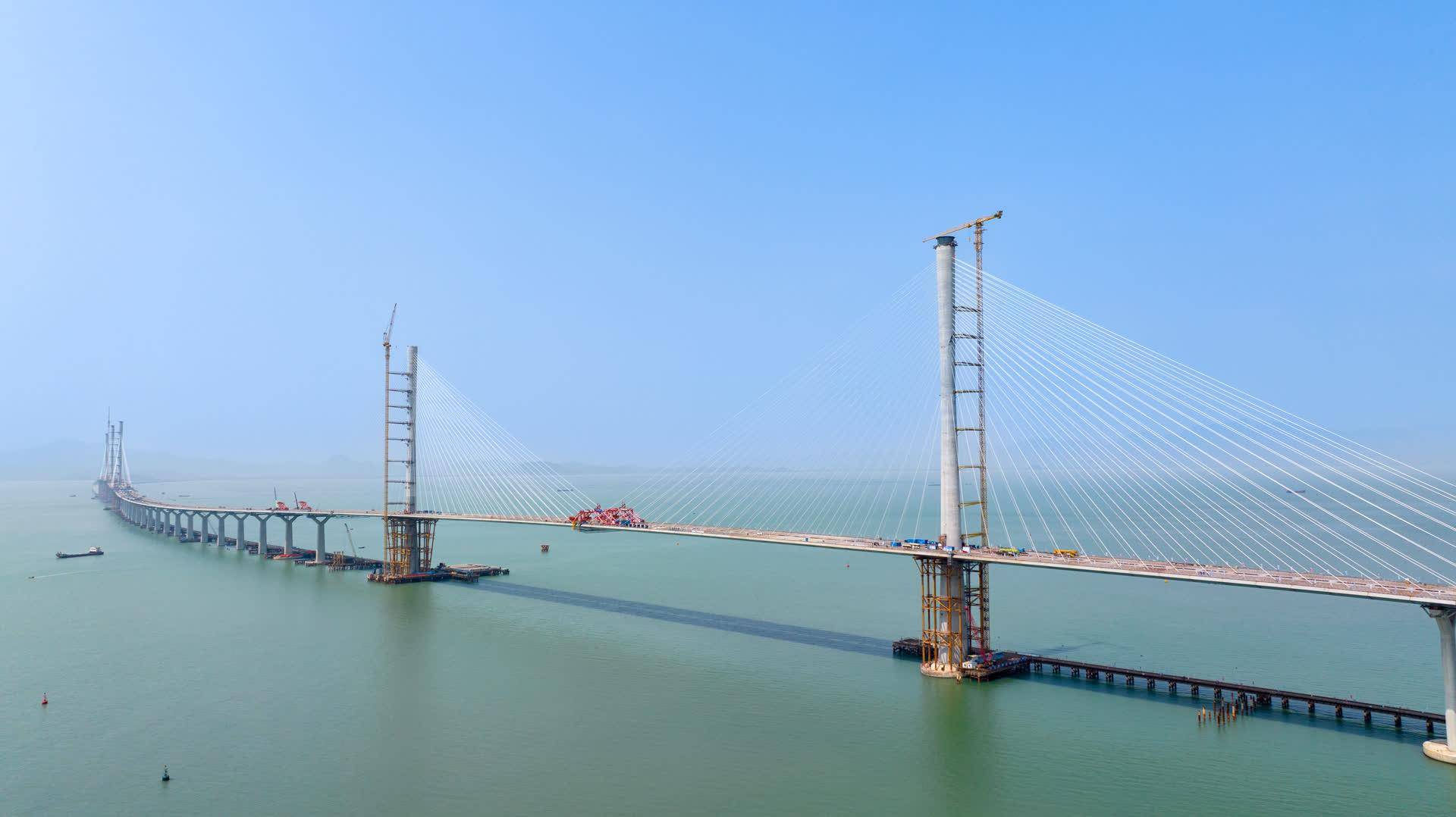 大湾区将添新地标黄茅海跨海通道高栏港大桥合龙
