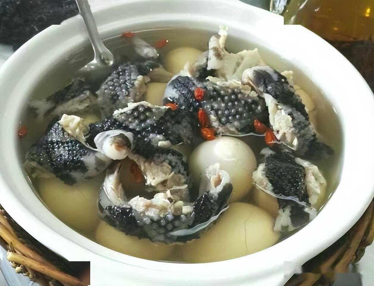 除了蛇羹之外,还有水蛇粥,蛇肉串,香焖龙凤翅等食物,还有最经典的一个
