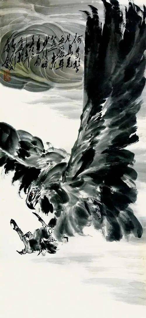 王子武画鹰气势逼人傲视群雄