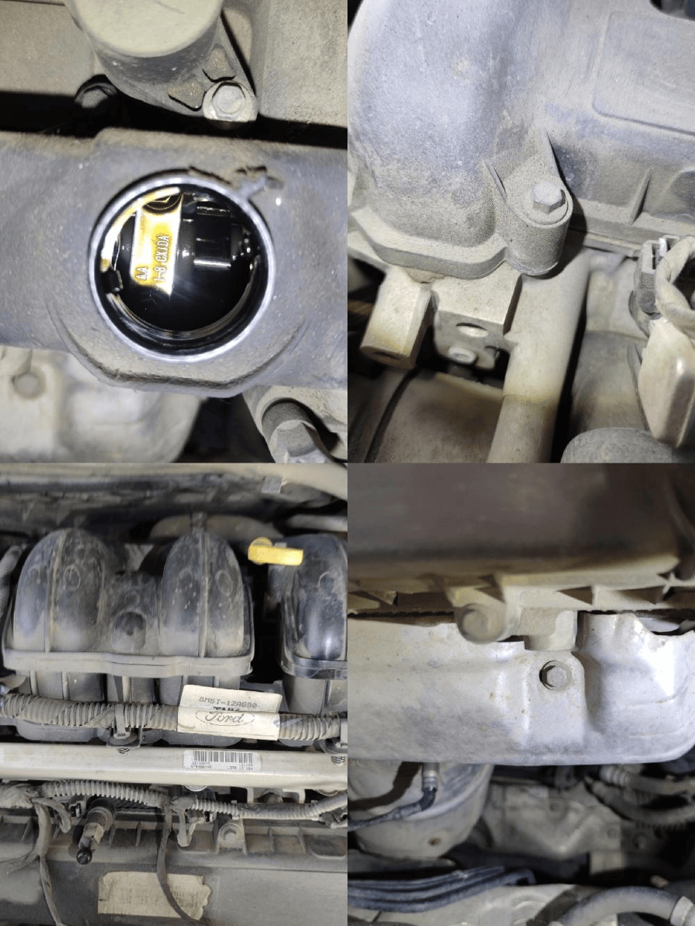 看看细节吧,打开机油盖观察里面,没有太多积碳,说明之前保养的可以