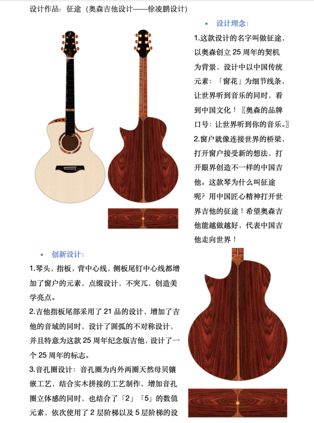 稳了奥森吉他2024设计大赛成绩公布