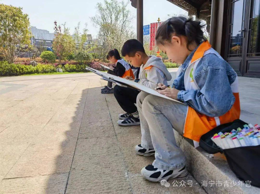 古街的春日绘画记海宁市青少年宫户外写生课