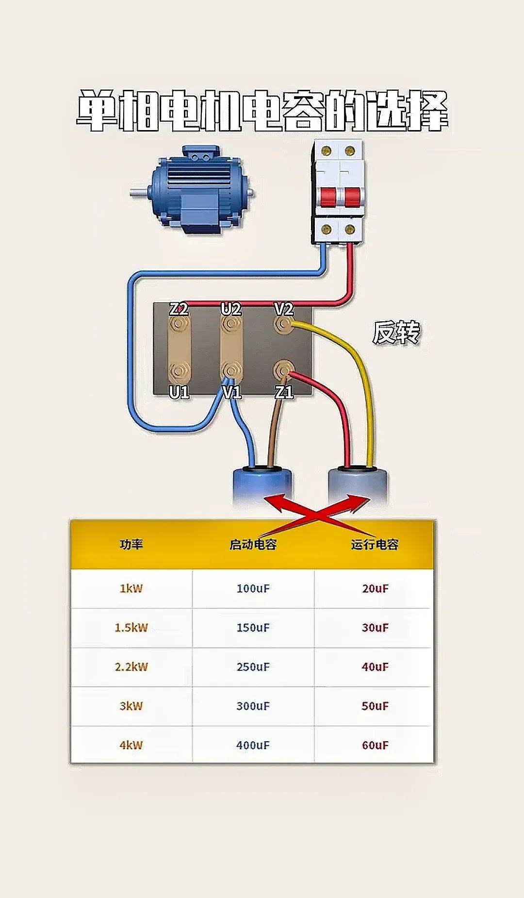 电锤电容接线图图片