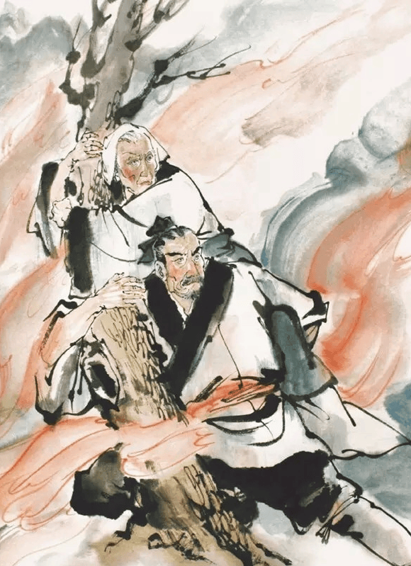 他伐了一段烧焦的柳木,到宫中做了双木屐,每天望着它叹道:"悲哉足下