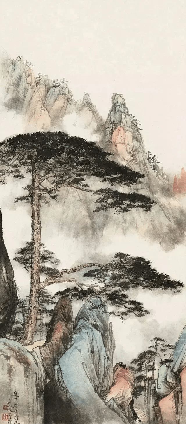 胡也佛画山水笔墨苍劲严谨自如