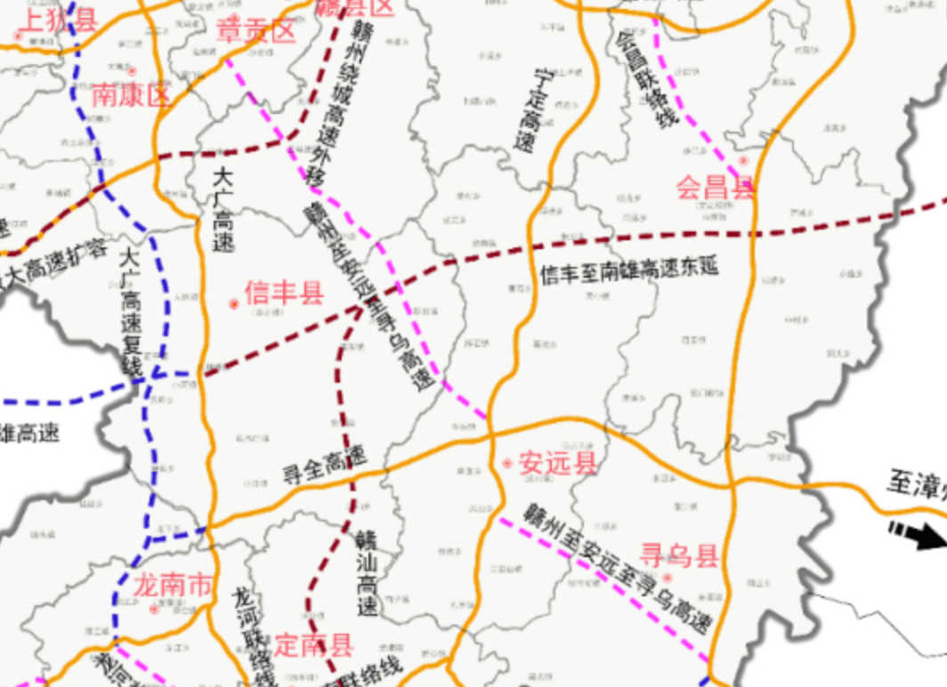 赣州至安远高速路线图图片