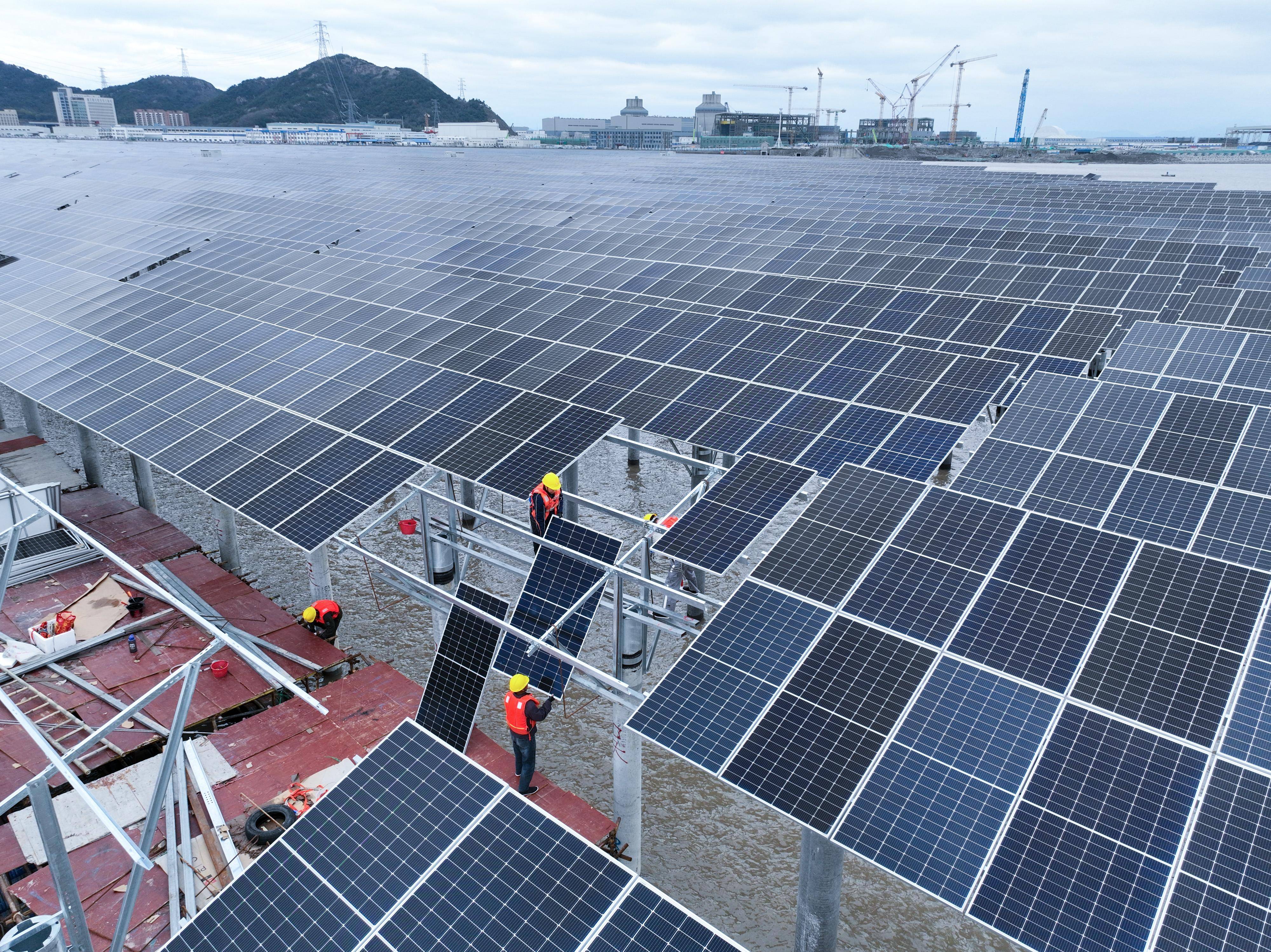 新时代中国调研行之长三角篇丨全国首个"核光储多能联合"滩涂光伏项目