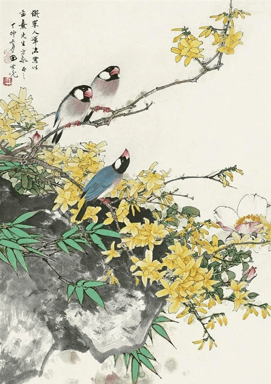 大师笔下迎春花春意盎然