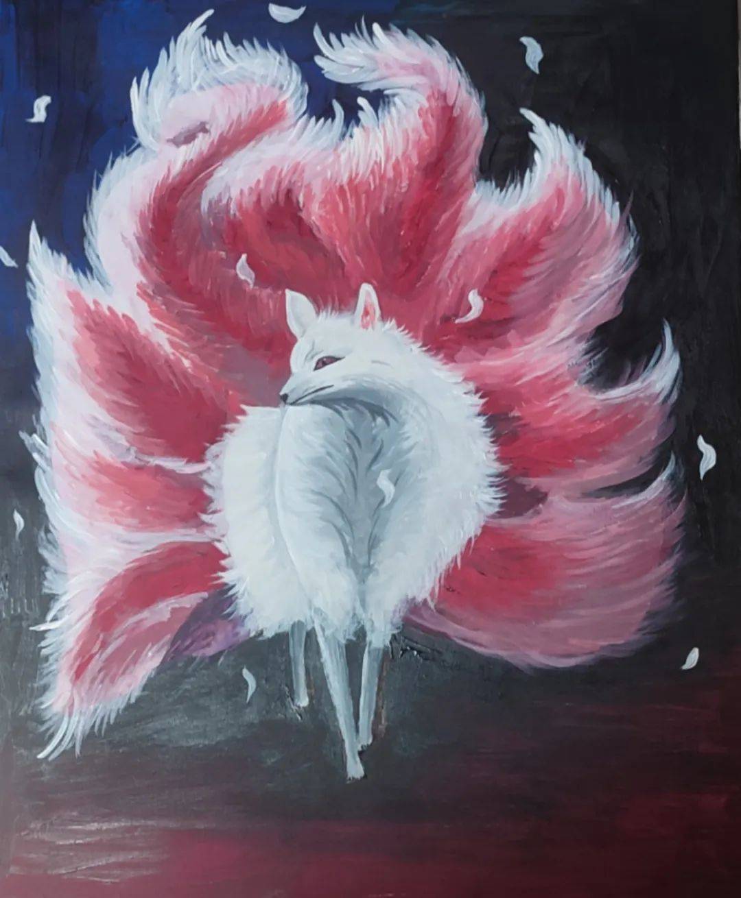 606班61王晟涵指导教师:娄悦颖小作者说:这是一幅油画作品,"九尾狐"