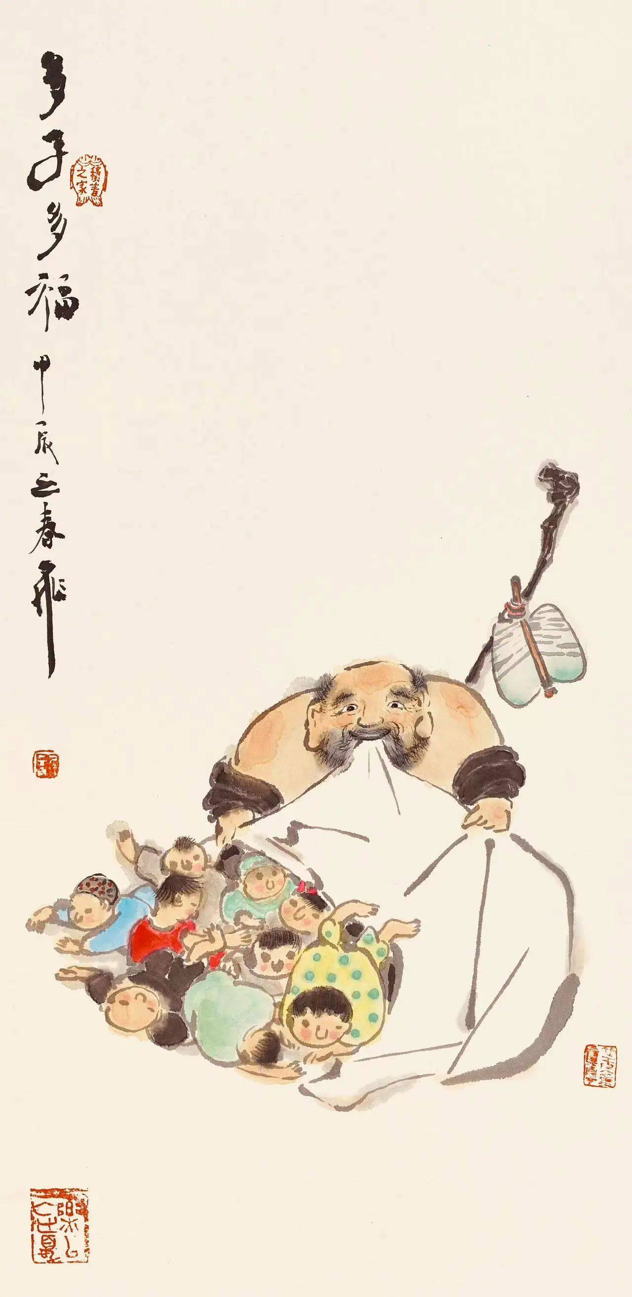 活泼泼的简笔水墨人物为新海派艺术"点睛"