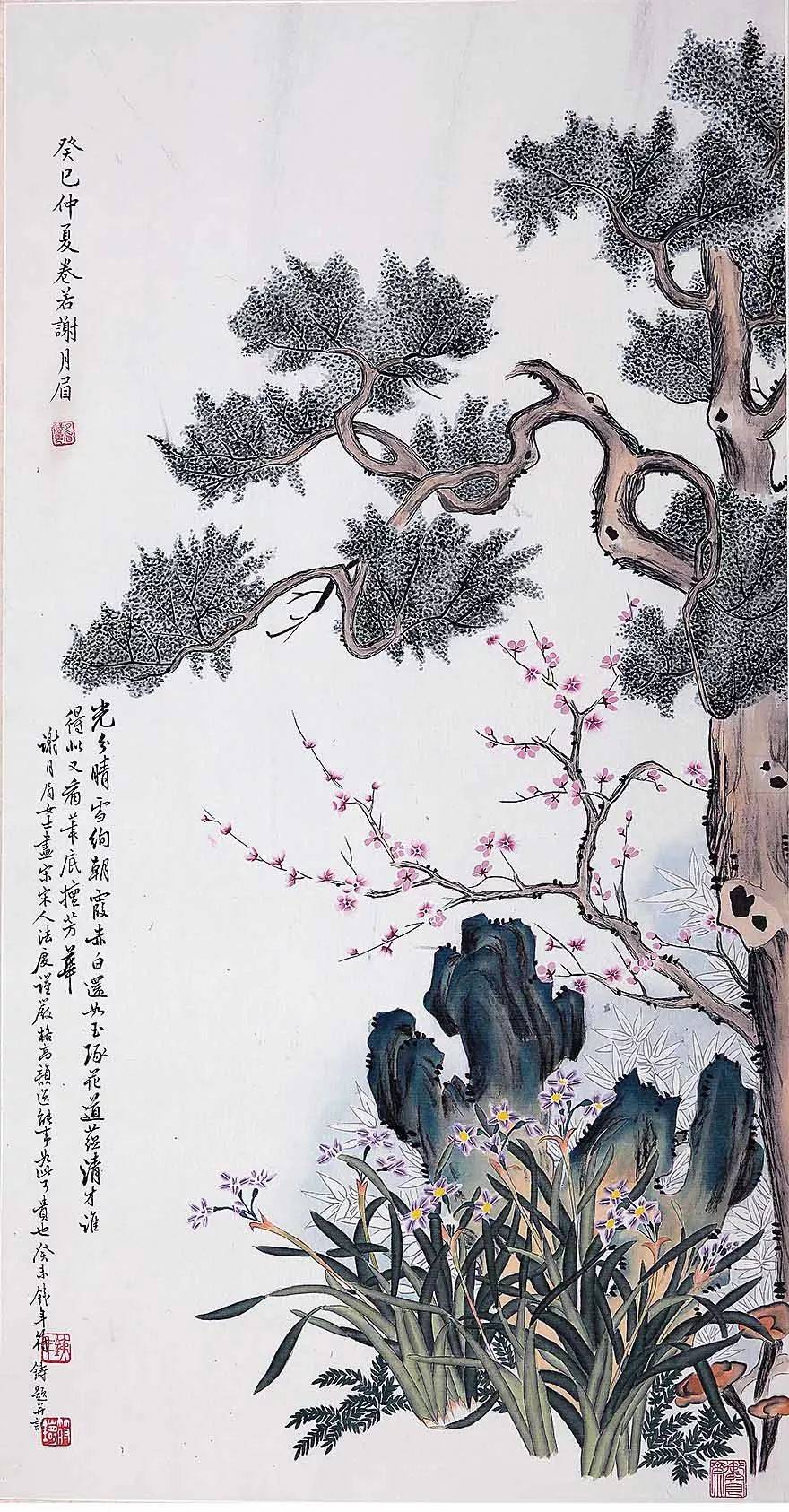 谢月眉因为经常要接受客户的"点题",所以也不得不画些"行画"(商品画)
