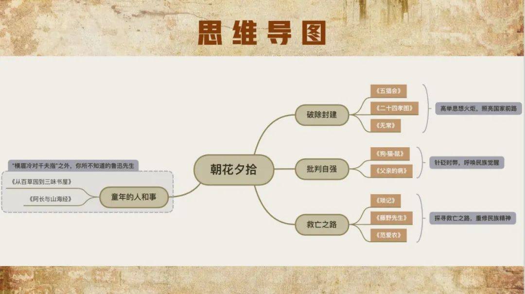 《朝花夕拾》思维导图带孩子超越课堂视角,重新感受和认识这位,在