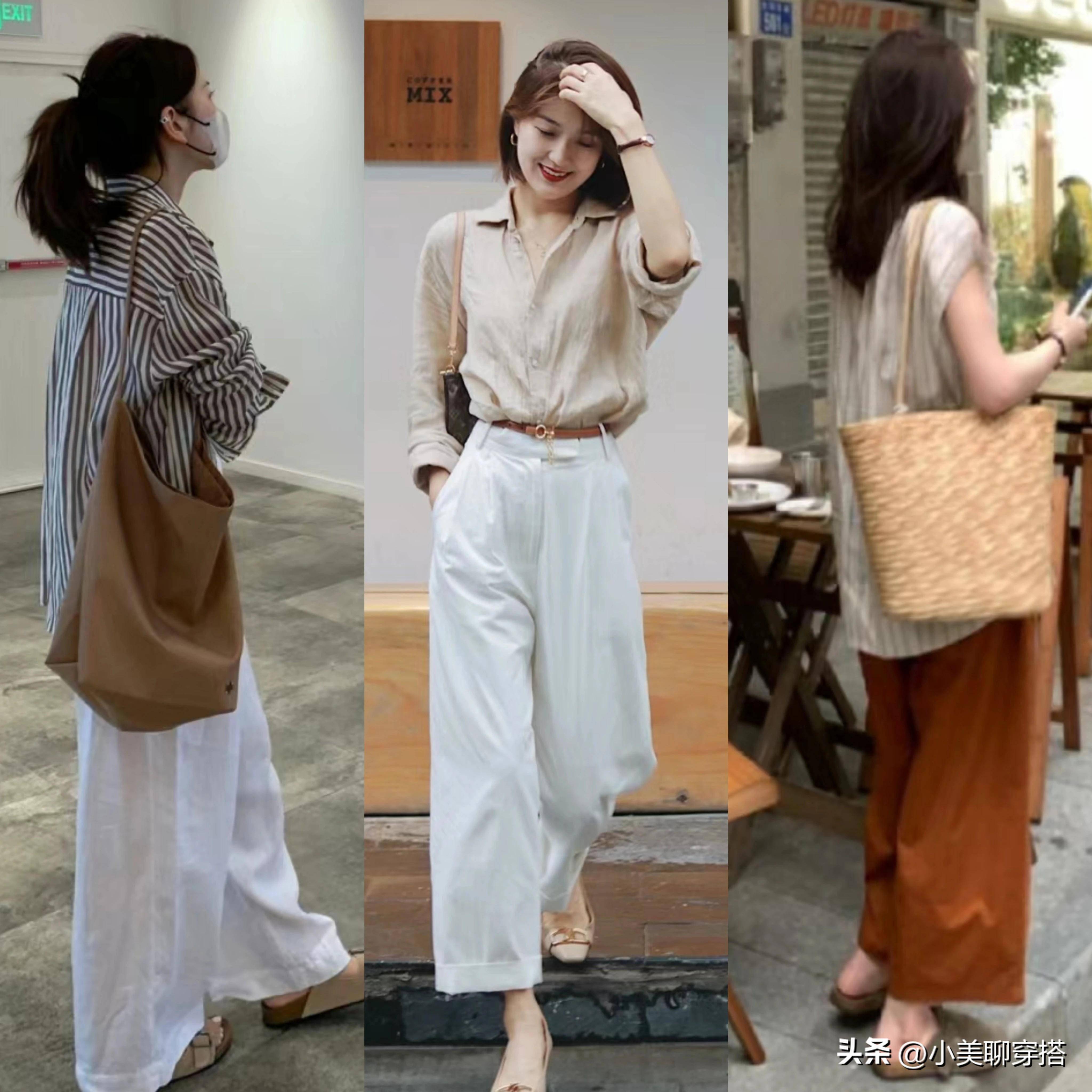 初夏,清凉又高级的时髦感是亚麻穿搭给的,那份松弛感太迷人