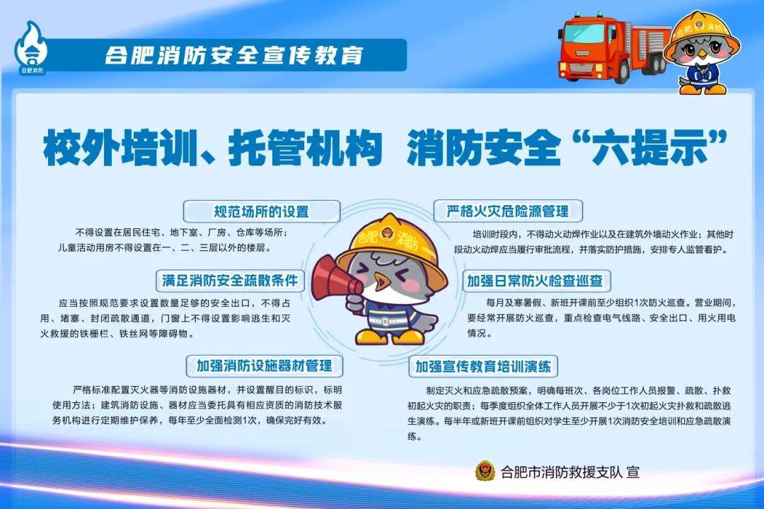 点击下载!校外培训,托管机构消防安全"六提示"