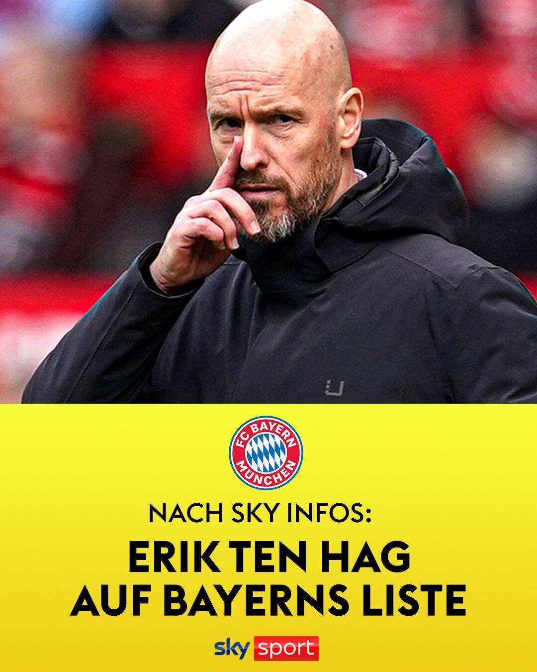 德天空：滕哈赫团队已与拜仁会谈，若离开曼联他已准备好接手