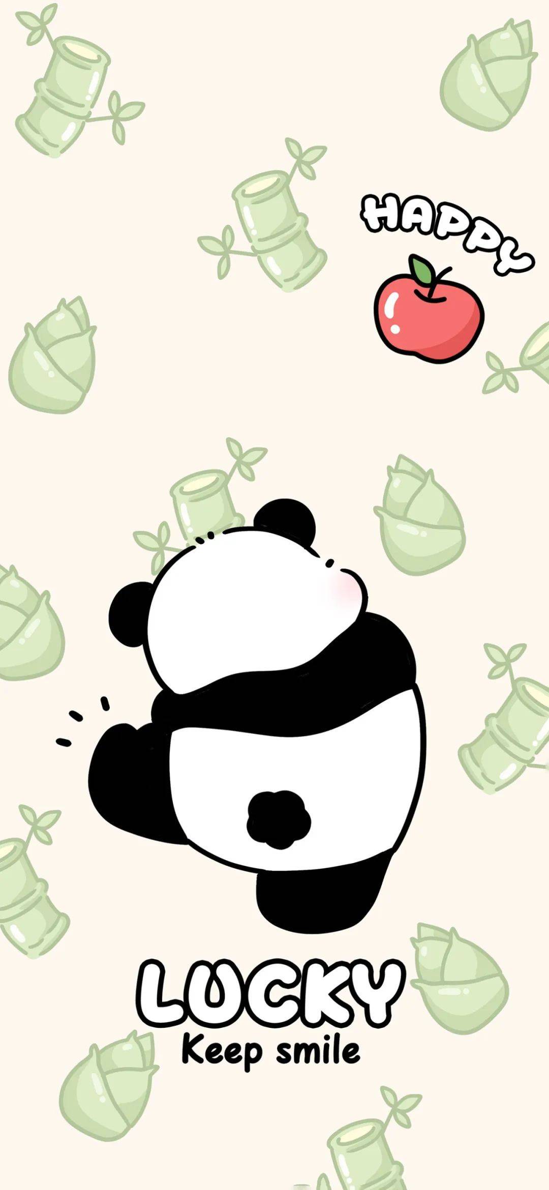 壁纸合集 | 可爱卡通熊猫壁纸,萌力十足