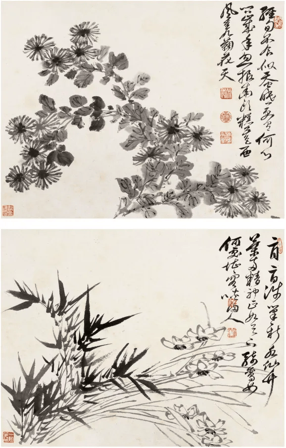 陈半丁花卉小品，脱俗有古趣!_吴昌硕_风格_花鸟画
