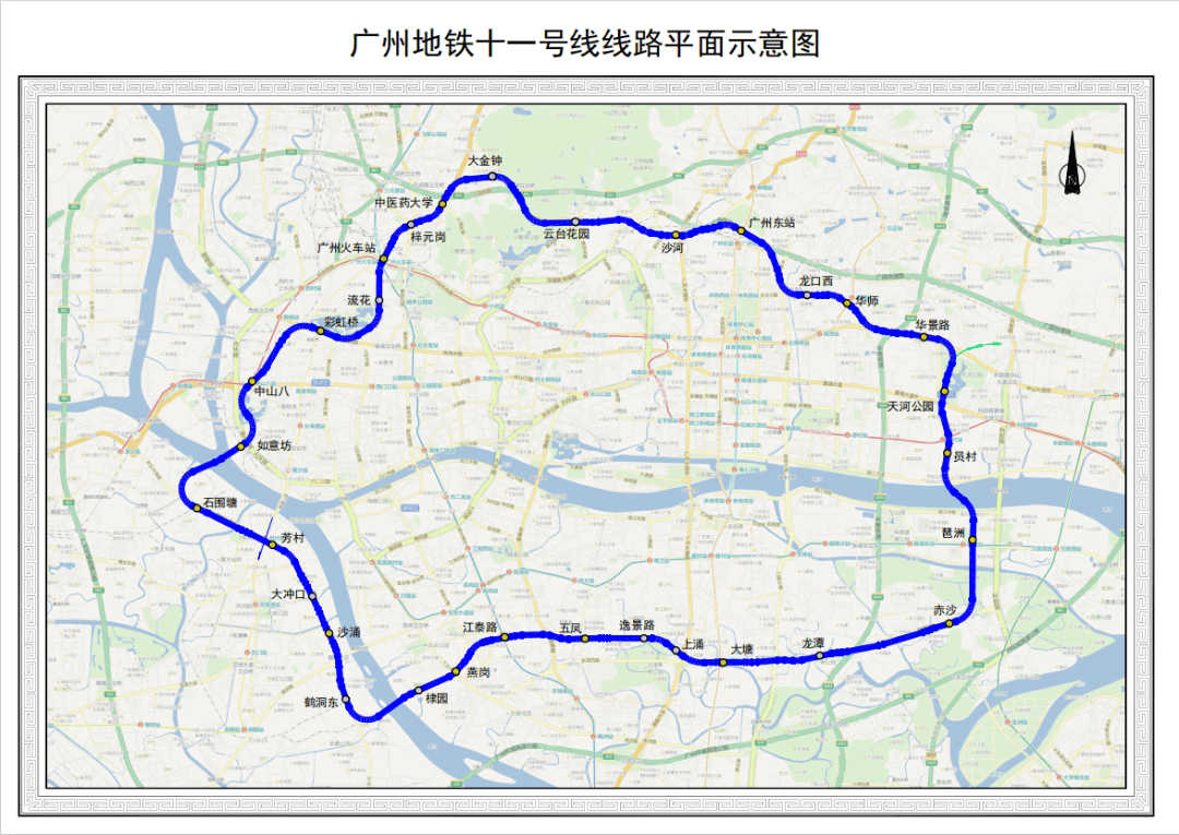 广州13号地铁线线路图图片