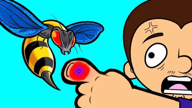 被蜜蜂蛰卡通图片图片
