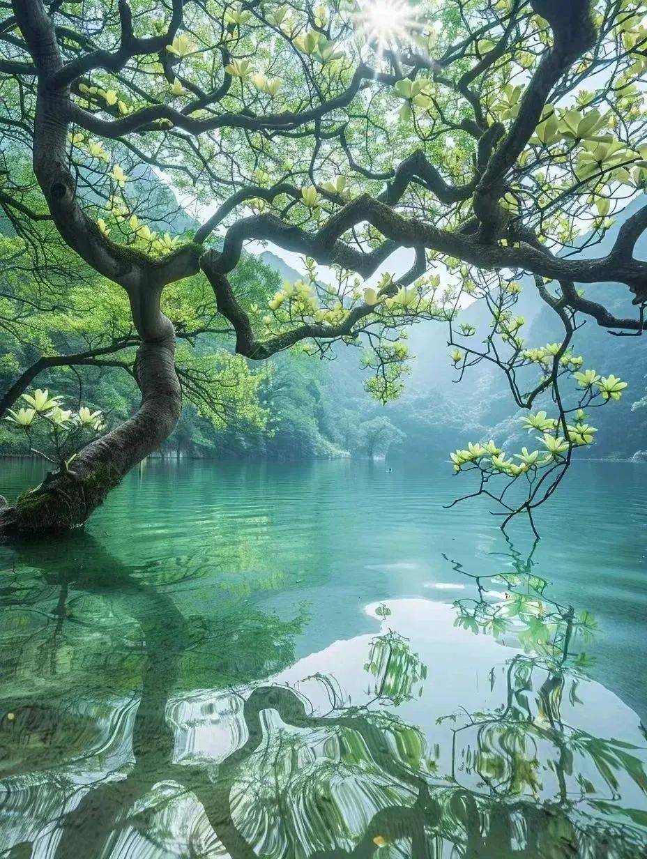 奇妙的水中倒影