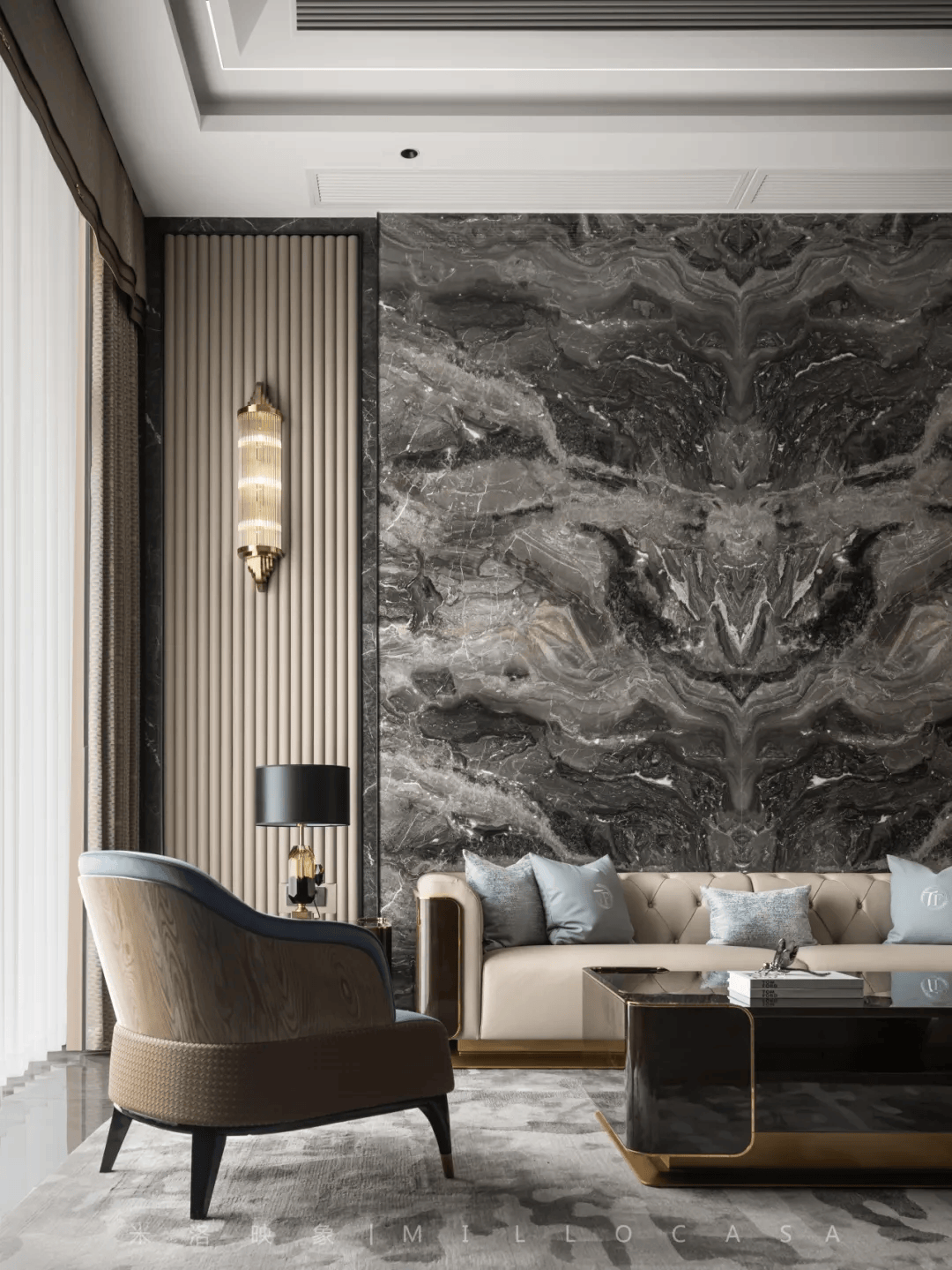 大理石案例 | 680㎡别墅,尽显空间的艺术时尚气息
