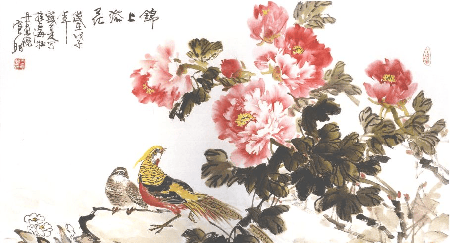 画牡丹,最常搭配这十种吉祥鸟!_寓意_国画_民间