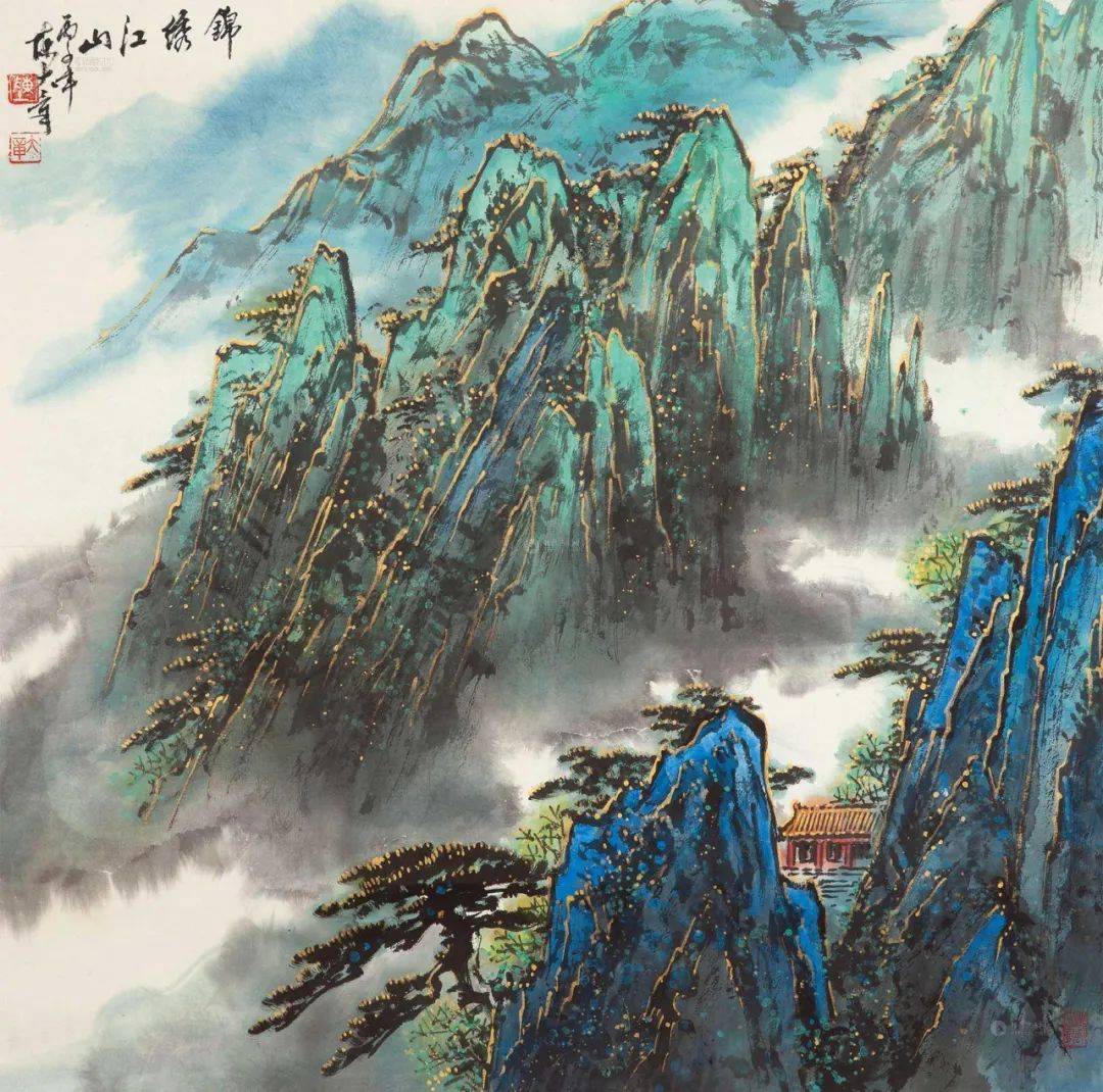 黄山怎么画山水图片