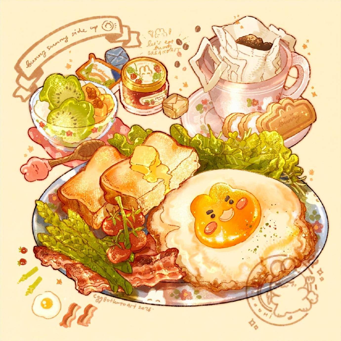 画师笔下的治愈系美食,好想拥有一份呀!