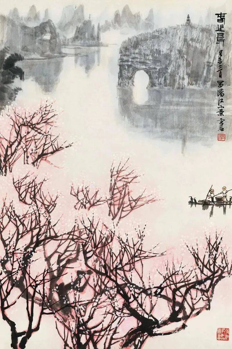白雪石漓江春色,清淡秀润,充满诗情画意!