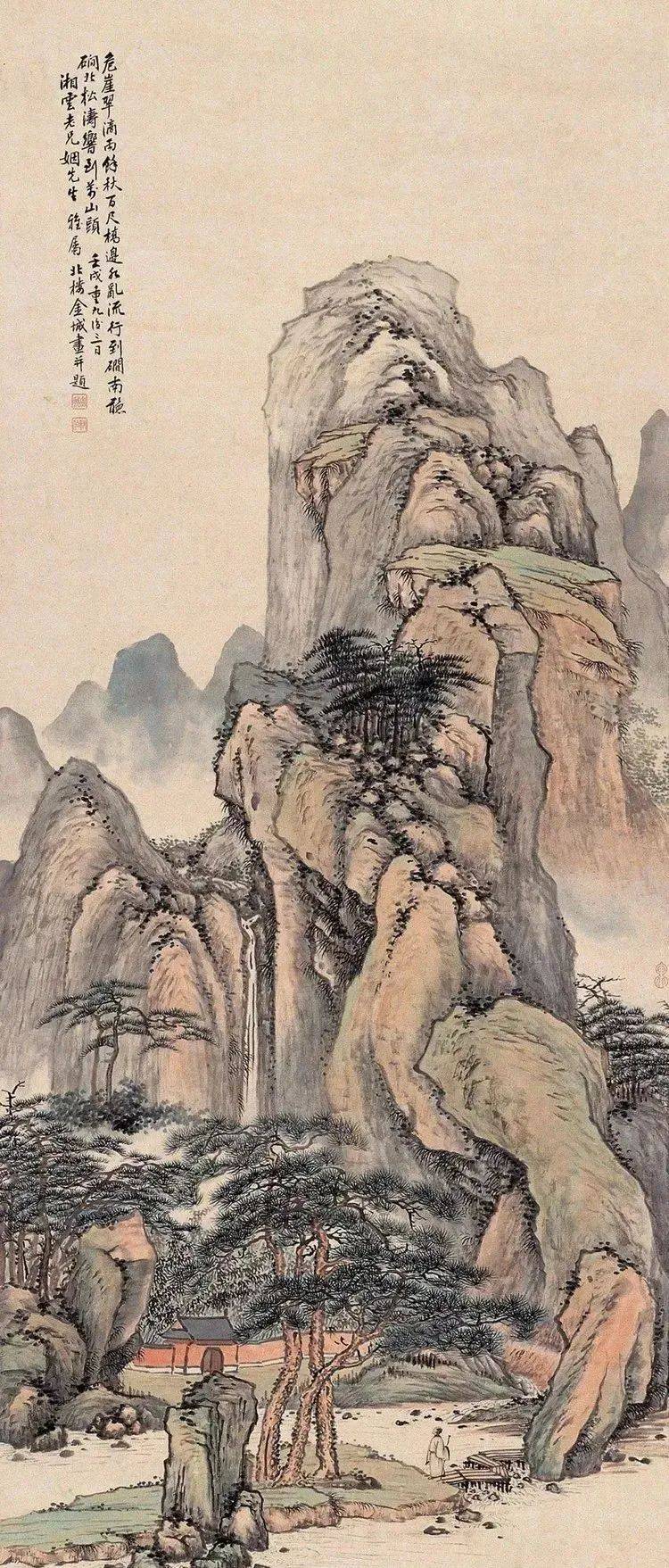 55幅高清国画,小小秀丽山水画 ,显得富有生气 !