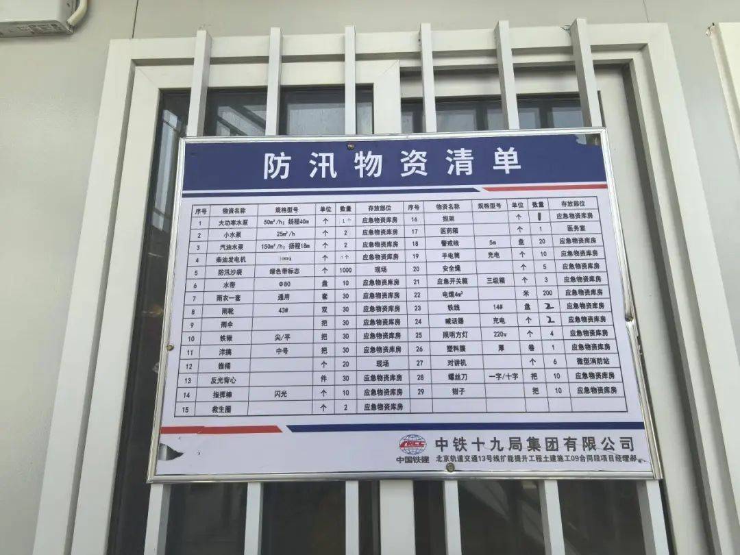 施工现场各类防汛应急物资 已储备到位/记者拍摄6月1号,北京将正式