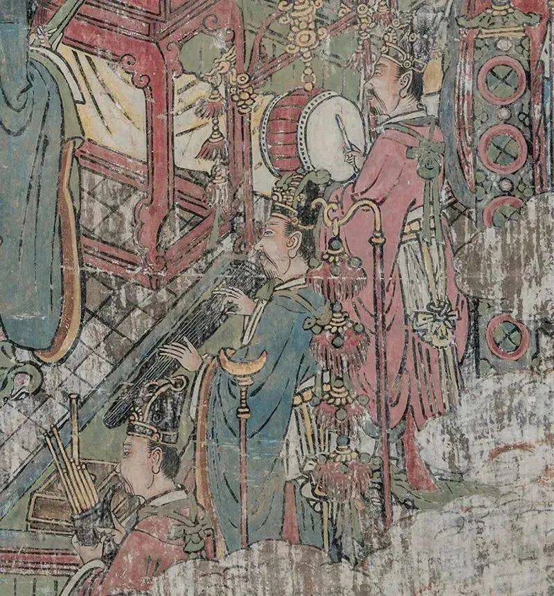 汾阳太符观圣母殿的壁画描绘了工匠想象中圣母宫的生活,其中就有女