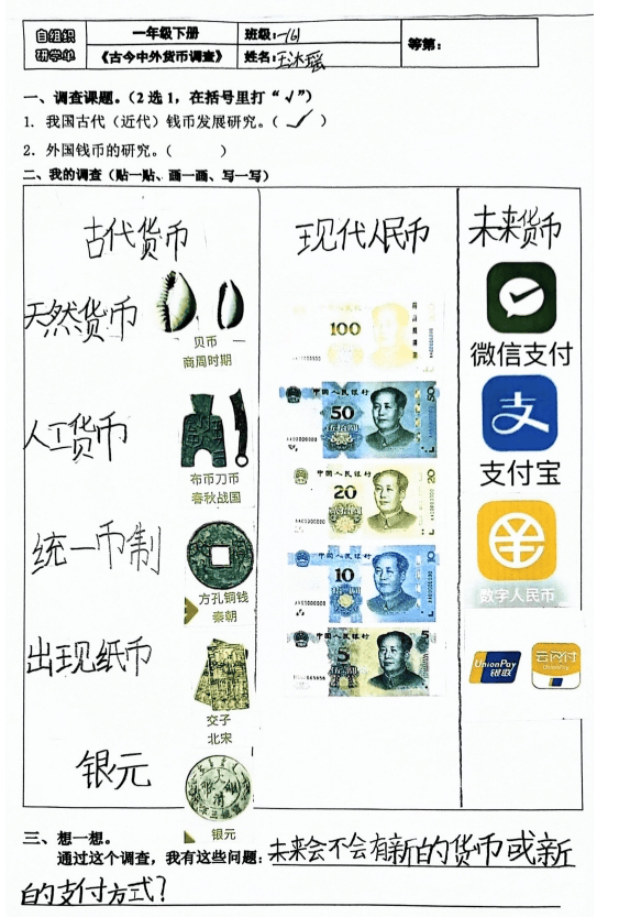 货币相关的课外知识,更开拓了自己的视野,同时又产生了很多新的问题呢