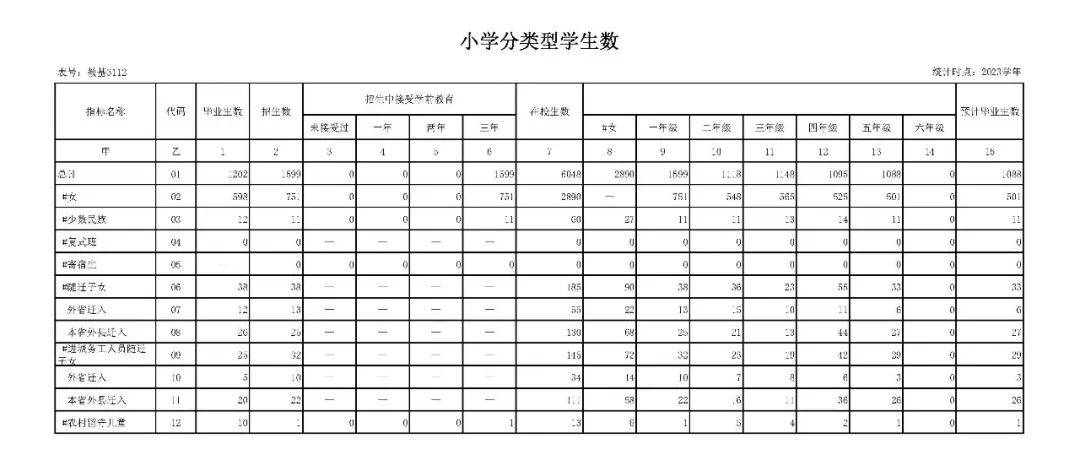 【统计数据】肥城市龙山小学统计数据
