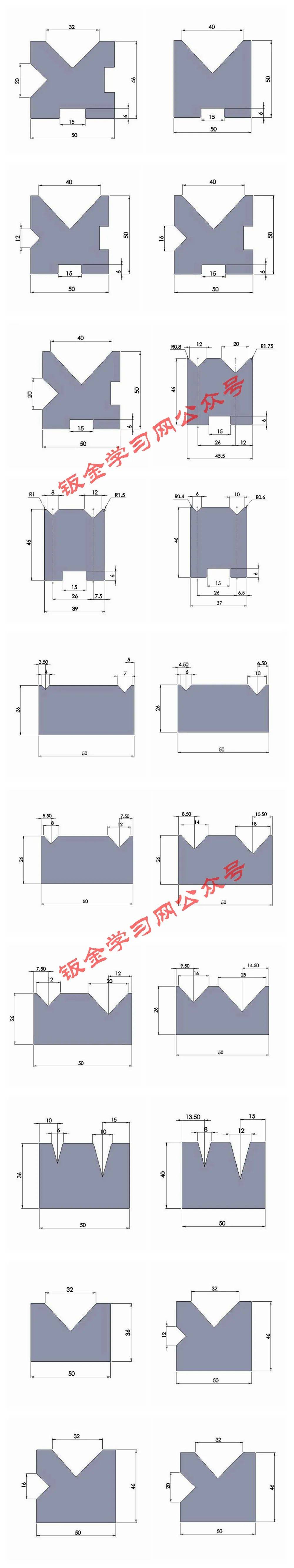 164个折弯机上下模尺寸,收藏好!