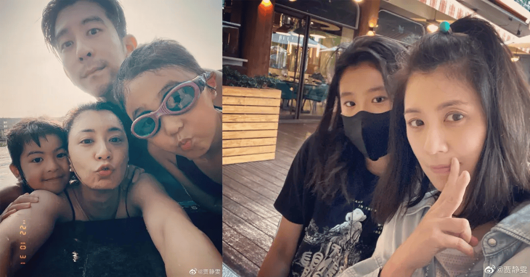 就拿贾静雯来说吧,49 岁养三个娃,老三还是 43 岁高龄生的,可她的皮肤