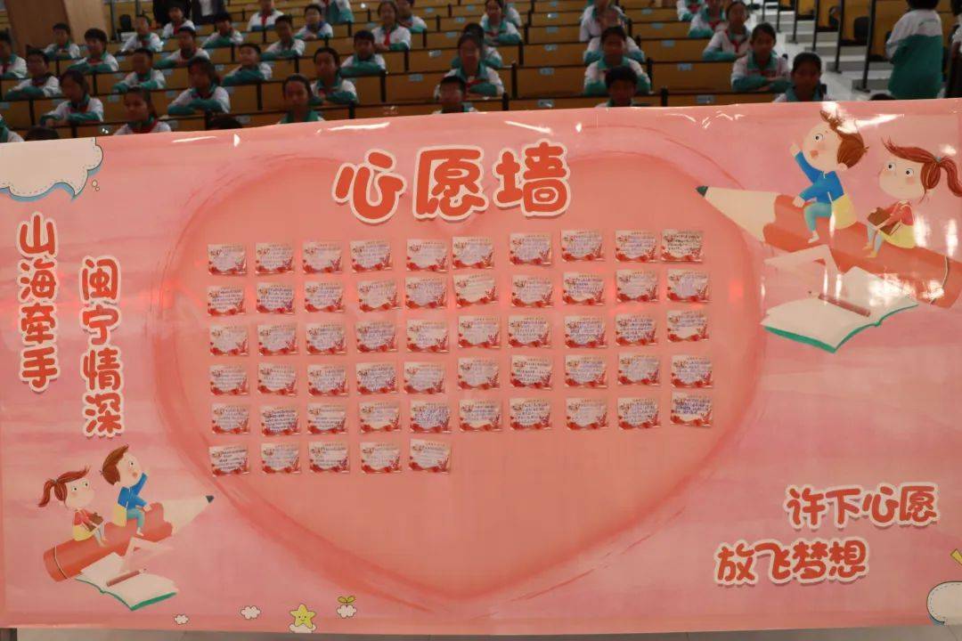 其次,两地少年儿童以心愿卡的形式为远方的朋友写下真诚而美好的祝福