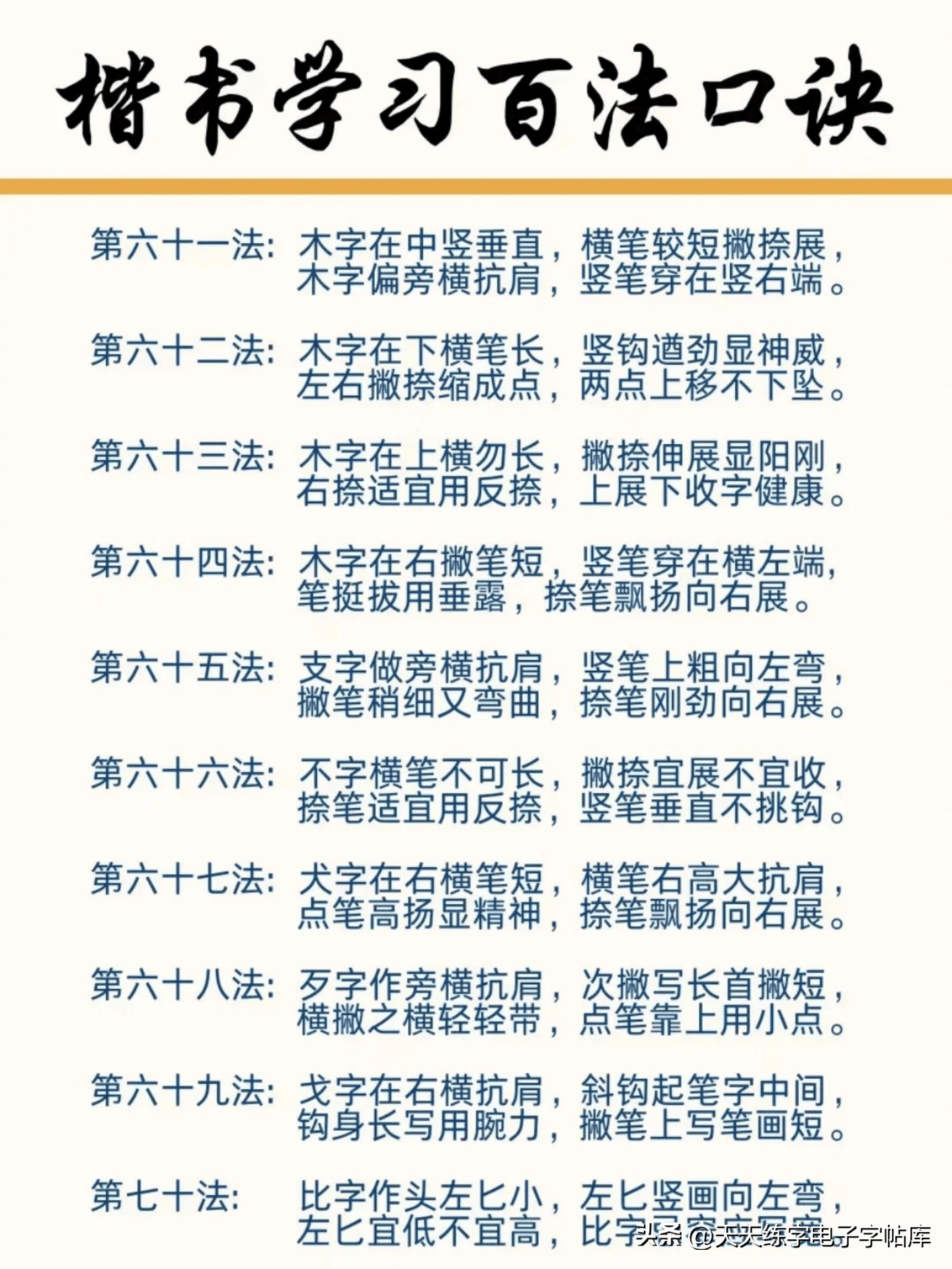 练字方法技巧口诀图片