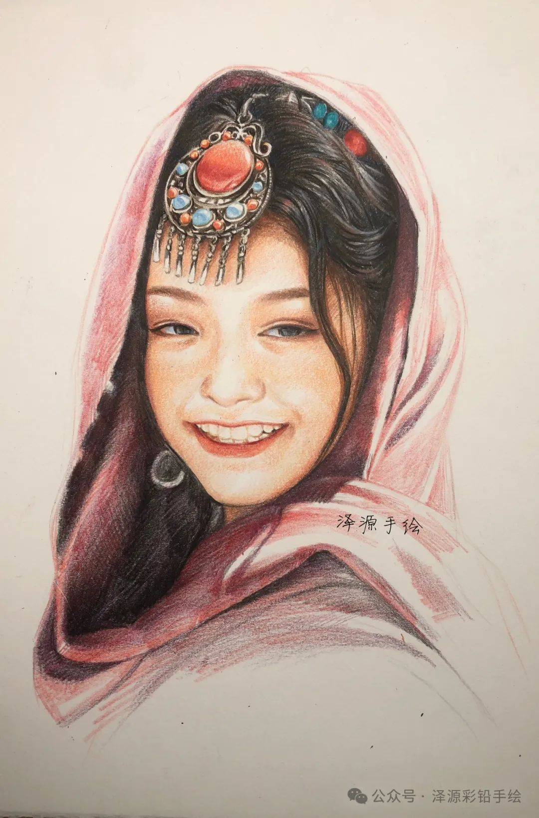 彩铅女孩头像练习!
