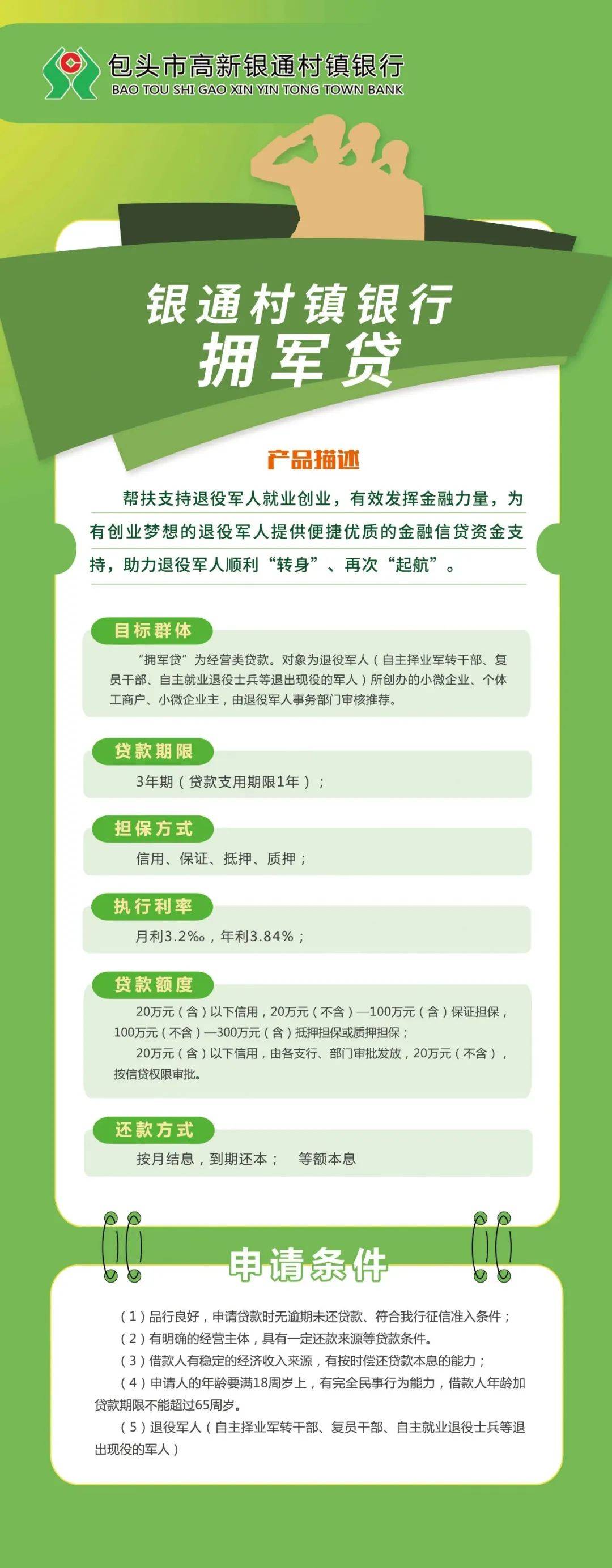 联合高新银通村镇银行推出"拥军贷"金融服务,助力退役军人走好创业"第