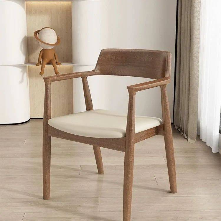 实木餐椅, 新中式创意, 设计师茶室接待休闲椅, 民宿餐厅扶手椅