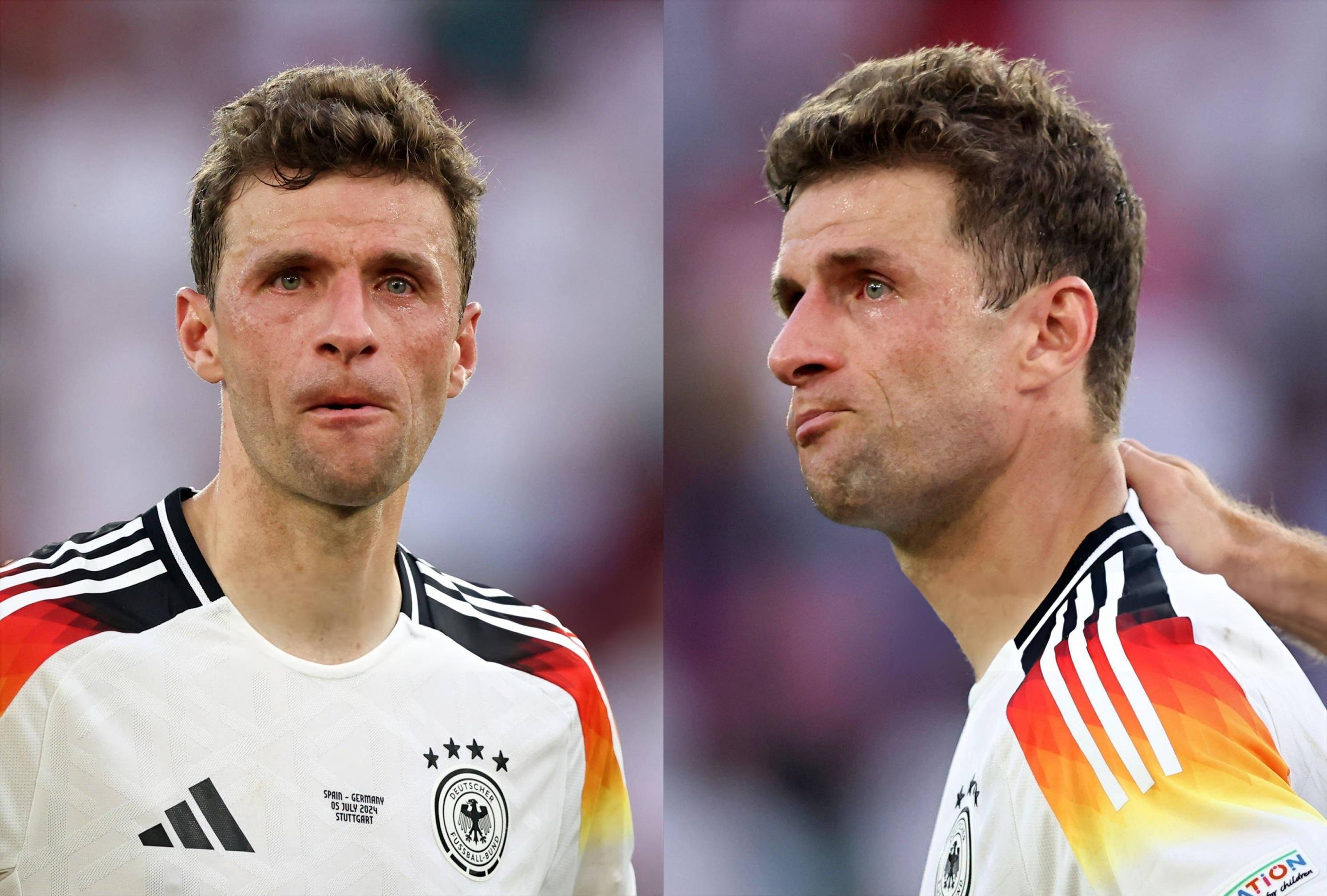 不甘🥺德国主场1-2西班牙止步欧洲杯8强，34岁穆勒赛后难掩泪水