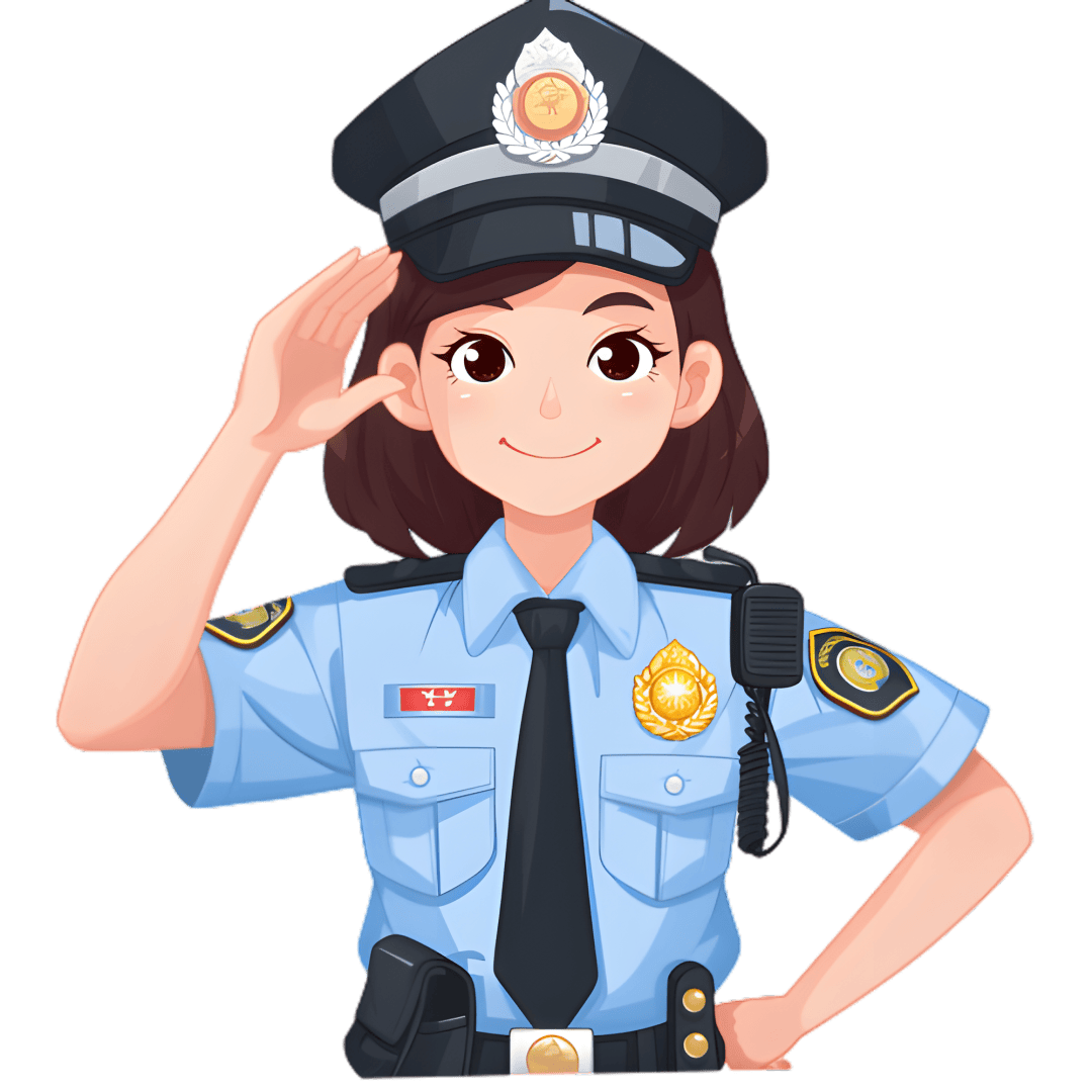 警察执勤卡通图片