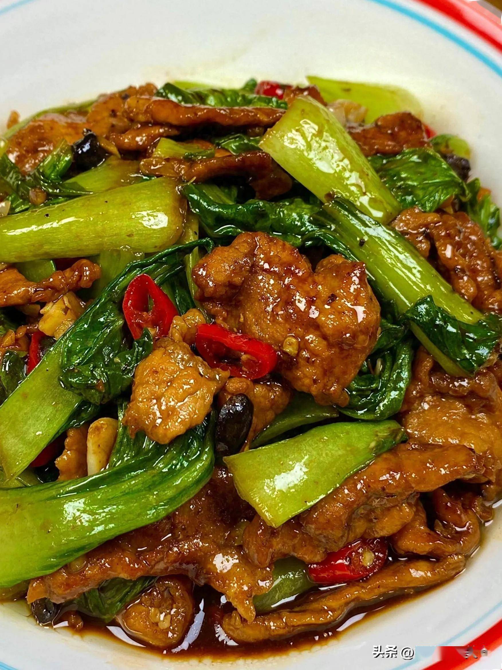 肉炒油菜图片家常图片