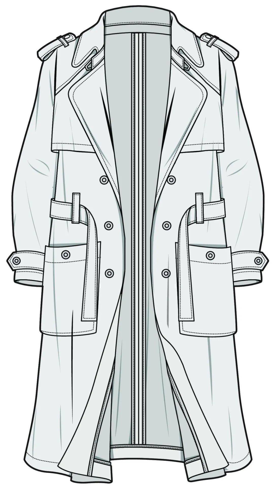 173款-风衣/大衣-平面款式图线稿合集!(素材)_公众_图片_服装