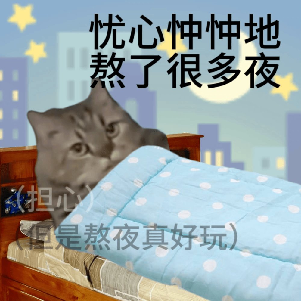 晚睡熬夜表情包图片