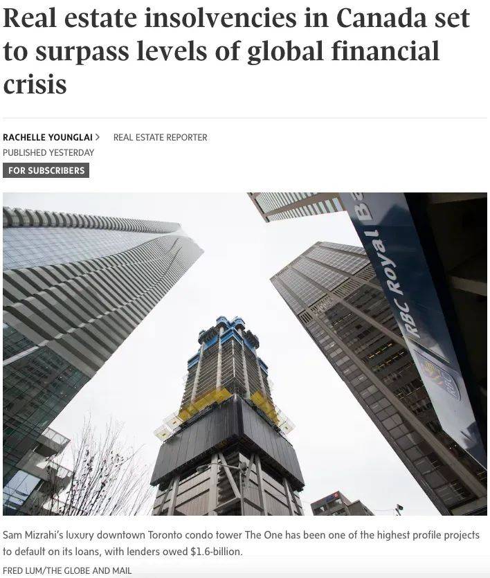 加拿大房地产破产数量今年暴涨57%，超过全球金融危机水平_贷款_One_项目