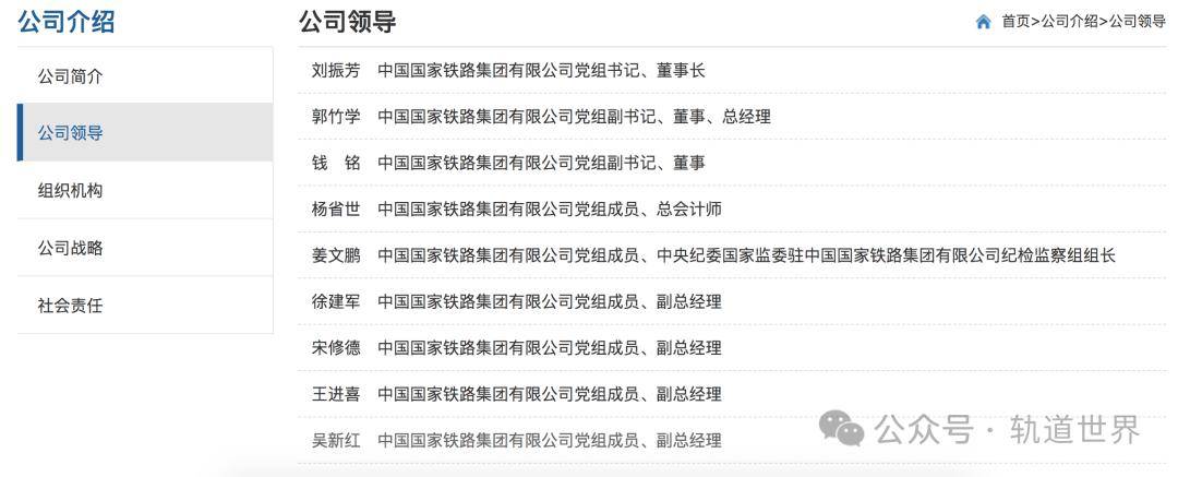 国铁集团领导班子近期有调整