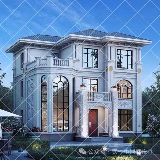 欧式别墅,老家盖房就选欧简别墅,低调又奢华三层简欧乡村别墅_农村_的