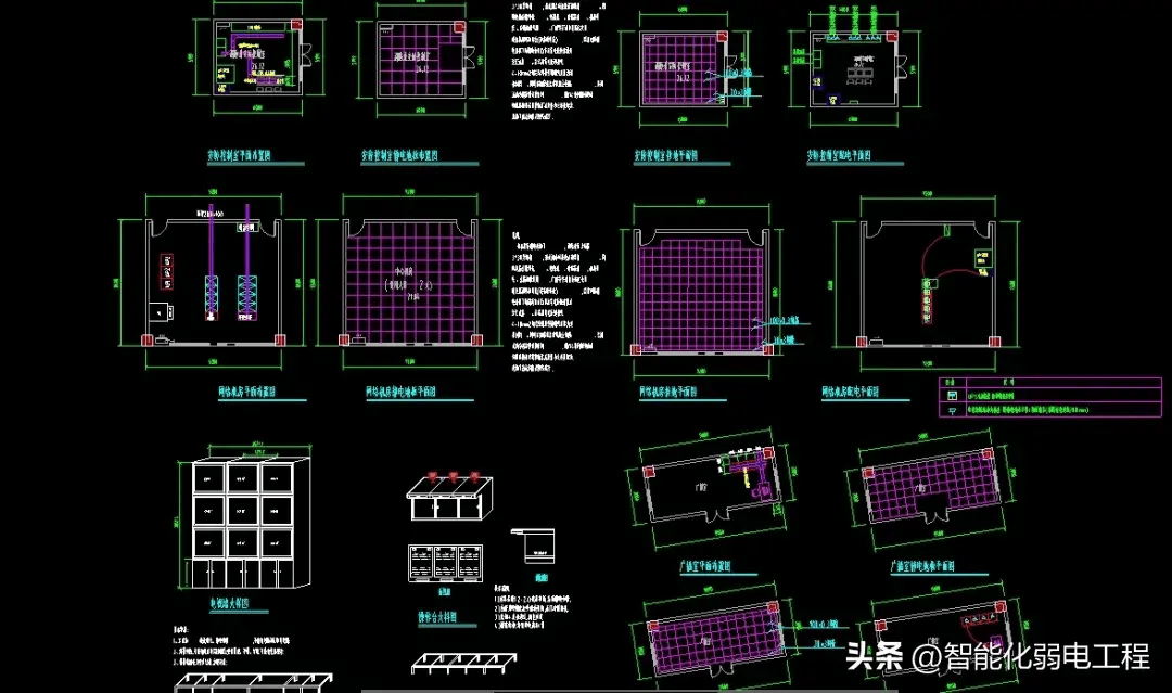 一套基于全光网络的校园弱电工程cad系统图素材